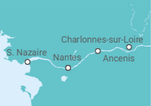 Itinerário do Cruzeiro Crucero por los Castillos del Loira (formula puerto/puerto) - CroisiEurope