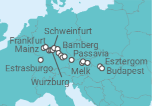 Itinerário do Cruzeiro De Estrasburgo (França) a Budapeste (Hungria) - CroisiEurope