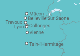 Itinerário do Cruzeiro França - CroisiEurope