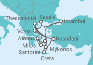 Itinerário do Cruzeiro Turquia, Grécia - Celestyal Cruises