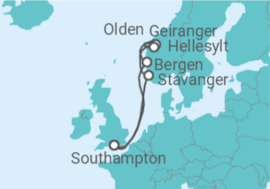 Itinerário do Cruzeiro Noruega - Princess Cruises