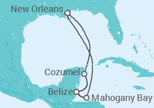 Itinerário do Cruzeiro Belize, México - Carnival Cruise Line