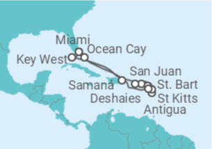 Itinerário do Cruzeiro EUA, Antígua E Barbuda, Porto Rico, Guadalupe, República Dominicana - Explora Journeys