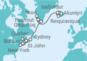 Itinerário do Cruzeiro De Reiquiavique a Quebec (Canadá) - Explora Journeys