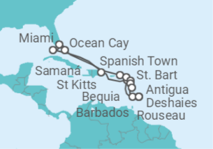 Itinerário do Cruzeiro República Dominicana, EUA, Guadalupe, Antígua E Barbuda, São Vicente E Granadinas - Explora Journeys