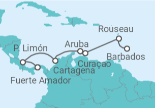 Itinerário do Cruzeiro Curaçao, Aruba, Colômbia, Costa Rica, Panamá - Explora Journeys