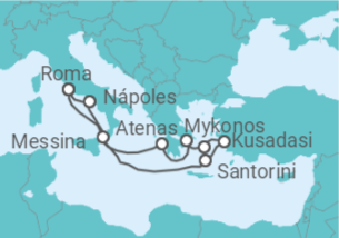 Itinerário do Cruzeiro Grécia, Turquia, Itália - Carnival Cruise Line