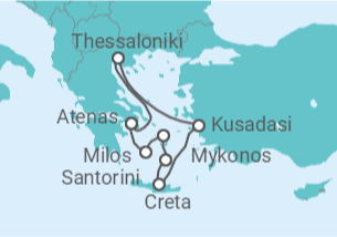 Itinerário do Cruzeiro Egeu Idílico - Celestyal Cruises
