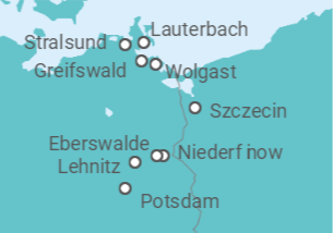 Itinerário do Cruzeiro Stralsund • Ostseeinseln • Potsdam - Nicko Cruises