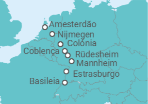 Itinerário do Cruzeiro Basel • Rüdesheim • Amsterdam • Köln - Nicko Cruises