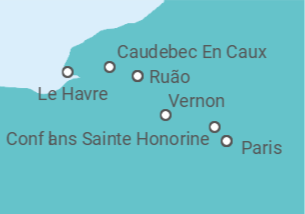 Itinerário do Cruzeiro Paris • Le Havre • Paris - Nicko Cruises