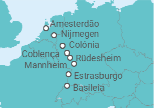 Itinerário do Cruzeiro Köln • Amsterdam • Rüdesheim • Basel - Nicko Cruises