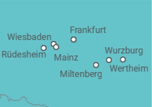 Itinerário do Cruzeiro Frankfurt • Würzburg • Rüdesheim • Frankfurt - Nicko Cruises