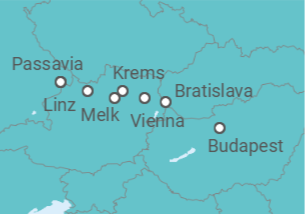 Itinerário do Cruzeiro Passau • Wien • Budapest • Melk • Passau - Nicko Cruises