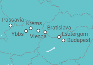 Itinerário do Cruzeiro Passau • Esztergom • Budapest • Wien • Passau - Nicko Cruises