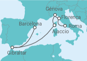 Itinerário do Cruzeiro Gibraltar, França, Itália - Princess Cruises