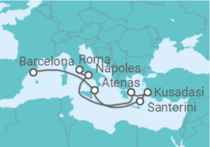 Itinerário do Cruzeiro Itália, Grécia, Turquia - Disney Cruise Line