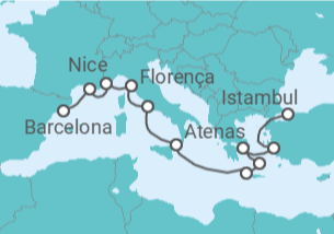Itinerário do Cruzeiro De Barcelona a Istambul - Oceania Cruises
