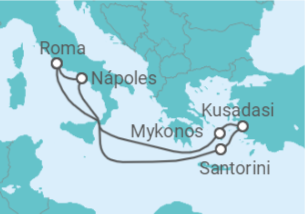 Itinerário do Cruzeiro Delícias das Ilhas Gregas  - MSC Cruzeiros