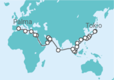 Itinerário do Cruzeiro Volta ao mundo - AIDA