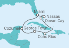 Itinerário do Cruzeiro Bahamas, Jamaica, Ilhas Caimão, México TI - MSC Cruzeiros