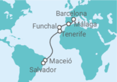 Itinerário do Cruzeiro Espanha, Portugal, Brasil - MSC Cruzeiros