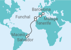 Itinerário do Cruzeiro Espanha, Portugal, Brasil TI - MSC Cruzeiros