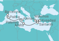 Itinerário do Cruzeiro Espanha, Itália, Malta, Grécia, Turquia - Royal Caribbean