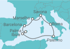Itinerário do Cruzeiro Espanha, Itália, França - Costa Cruzeiros