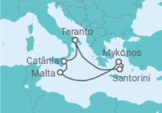 Itinerário do Cruzeiro Jóias das Ilhas Gregas - Costa Cruzeiros