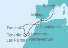 Itinerário do Cruzeiro Ilhas Canárias (Espanha) - Costa Cruzeiros