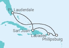 Itinerário do Cruzeiro Sint Maarten, Porto Rico - Royal Caribbean