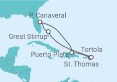 Itinerário do Cruzeiro Ilhas Virgens Americanas, Ilhas Virgens Britânicas - NCL Norwegian Cruise Line