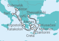 Itinerário do Cruzeiro Grécia, Croácia, Montenegro, Turquia - Celestyal Cruises