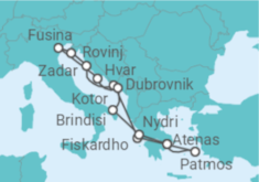 Itinerário do Cruzeiro Grécia, Croácia, Montenegro, Itália - Explora Journeys
