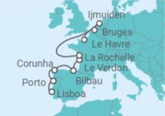 Itinerário do Cruzeiro Portugal, Espanha, Holanda, Bélgica - NCL Norwegian Cruise Line
