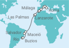 Itinerário do Cruzeiro De Rio de Janeiro a Civitavecchia (Roma) - MSC Cruzeiros