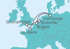 Itinerário do Cruzeiro Bélgica, Holanda, França, Reino Unido TI - MSC Cruzeiros