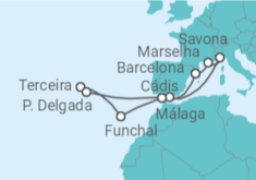 Itinerário do Cruzeiro França, Itália, Espanha, Portugal - Costa Cruzeiros