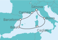 Itinerário do Cruzeiro Melodias do Mediterrâneo TI - MSC Cruzeiros