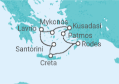 Itinerário do Cruzeiro Egeu Icónico+Voo+Hotel - Celestyal Cruises