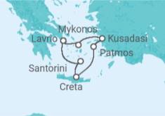 Itinerário do Cruzeiro Mini Egeu Icónico  - Celestyal Cruises