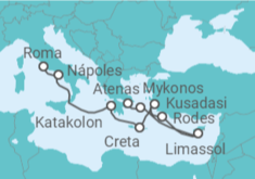 Itinerário do Cruzeiro Grécia, Chipre, Turquia, Itália - Princess Cruises