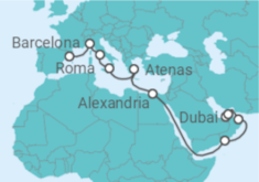 Itinerário do Cruzeiro Itália, Grécia, Egipto, Omã, Emirados Árabes - Costa Cruzeiros