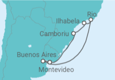 Itinerário do Cruzeiro Brasil, Uruguai, Argentina - Costa Cruzeiros