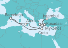 Itinerário do Cruzeiro Grécia, Turquia, Itália - Cunard