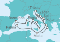 Itinerário do Cruzeiro França, Itália, Grécia, Croácia, Malta - Cunard