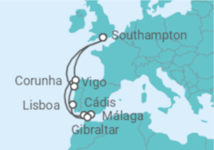 Itinerário do Cruzeiro Espanha - Cunard