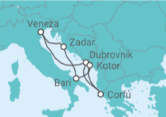 Itinerário do Cruzeiro Croácia, Grécia, Montenegro, Itália - MSC Cruzeiros