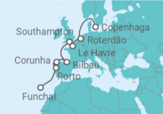 Itinerário do Cruzeiro Portugal, Espanha, Reino Unido, França, Holanda TI - MSC Cruzeiros